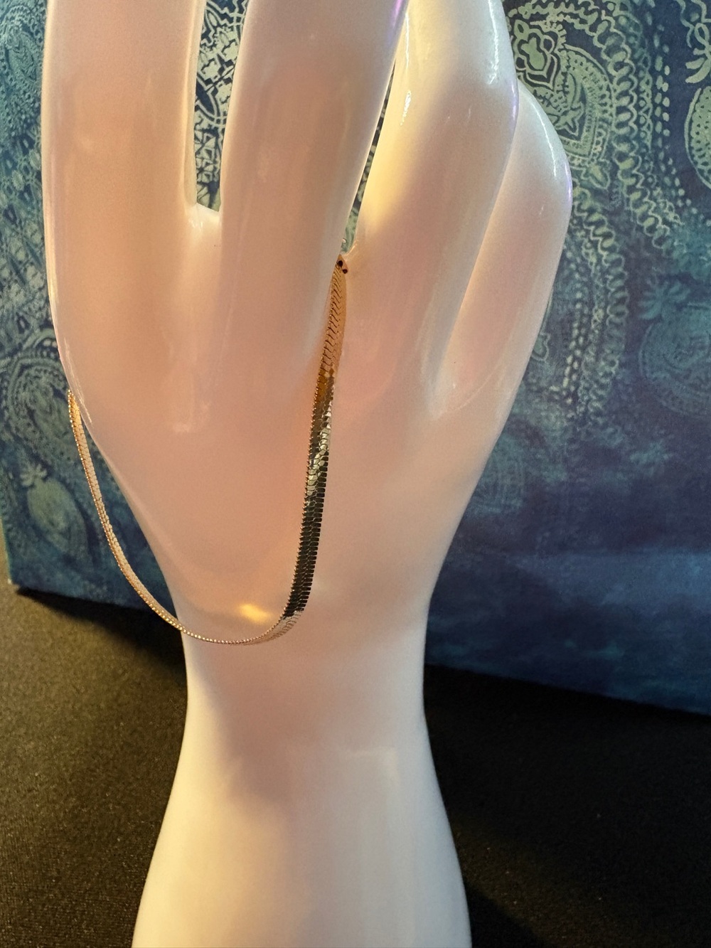 Gold-Tone Herringbone Chain Bracelet